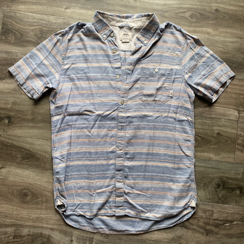 Vans striped short sleeve button down